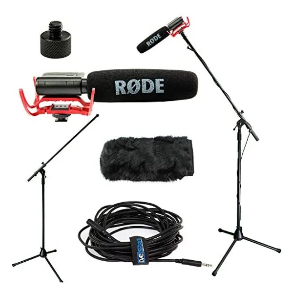 
                            RODE VideoMic Studio Boom Kit Bundle with windmuff, Boom Stand, Adapter, 25' Cable
                        