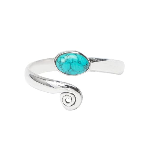 Tibetan Turquoise Stone Toe ring 925 Sterling Silver Girls Toe ring Midi Ring Women Body Jewellery Adjustable Toe Ring Handmade Toe ring gemstone toe rings - Turquoise