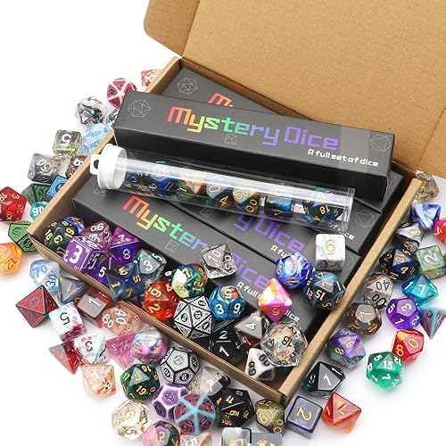 Haxtec Mystery DND Dice Set Bulk 5 Sets Random Polyhedral Dice Set for D&D Dungeons and Dragons Pathfinder RPG DND