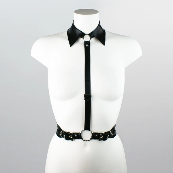 Latex Collared Wednesday Harness