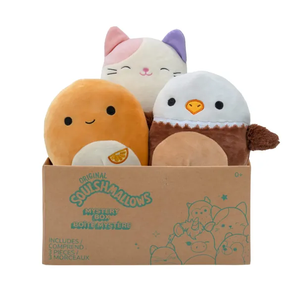 Squishmallows Official Kellytoy 8" Plush Mystery Pack - Styles Will Vary in Surprise Box That Includes Three 8" Plush - 