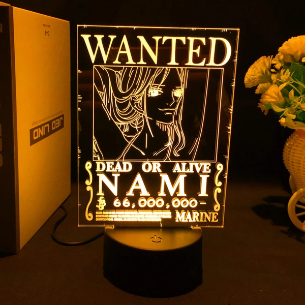 One Piece Wanted Posters LED Night Light One Piece Desktop Lamps - Nami