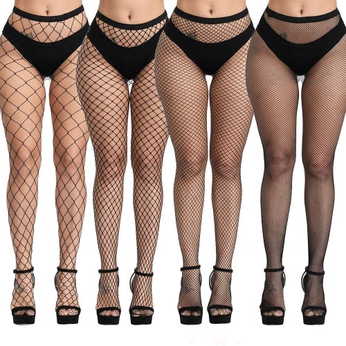 4 Pairs High Waist Tights Fishnet Stockings Thigh High Sexy Stockings Pantyhose