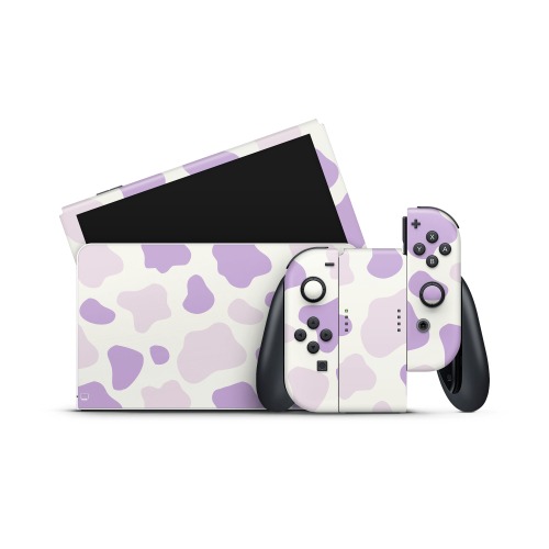 Lavender Moo Moo Nintendo Switch OLED Skin - Full Set