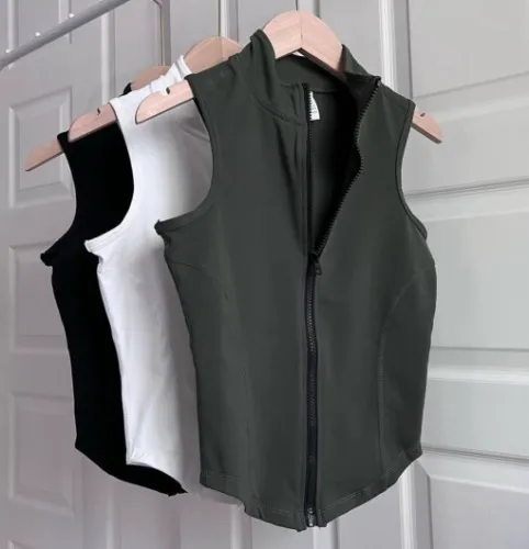 Sleeveless zip-front