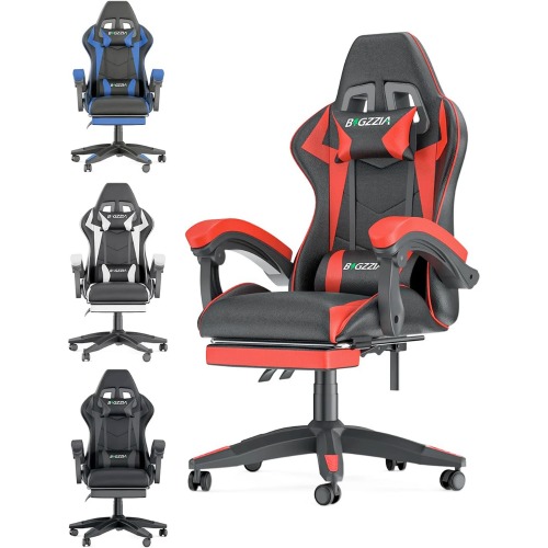Dragon Gaming Chair with Footrest - Red