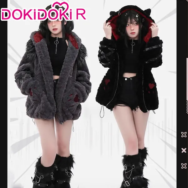 【Grey Ver. Ready For Ship】DokiDoki-R Game Genshin Impact Cosplay Fontaine Wriothesley Costume Furry Coat Doujin Casual Wear