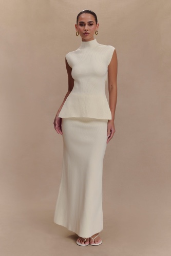 Maxine Knit Maxi Skirt - Ivory | XS