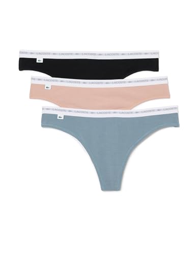 Lacoste Damen G-String - XS - Noir/Alliage-cachemire
