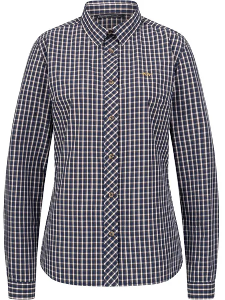 Dark blue and white check ladies’ Juanita Blouse