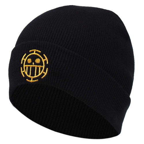 UMiCHOi One Piece Beanie Hat Anime Cap Skull Skeleton Hat - Round Skeleton Black Gold