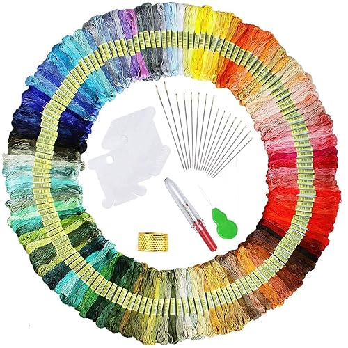 150 embroidery threads and needles