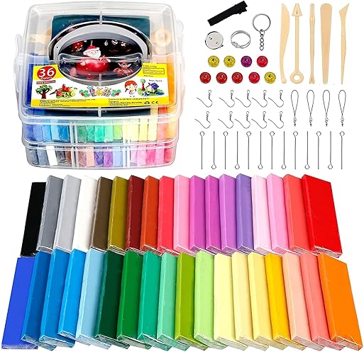 Polymer Clay, 36 Colours, Safe and Non-Toxic Polymer Clay, DIY Clay Gift for Children (Colour) - Polymer Paste