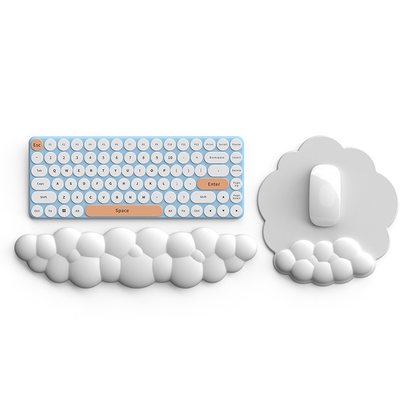 Cloud Keyboard Wrist Rest Soft Leather Memory Foam Wrist Support Cushion for Easy Typing Pain Relief