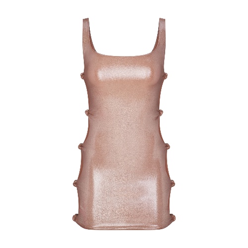 LIQUID SHINE SWIM KNOTTED TANK DRESS | CINNAMON