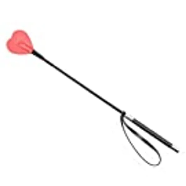 chenyesun Riding Whips Horse Riding Leather Heart Whip Riding Crop Bull Whip for Outdoor Sport