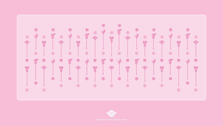 Magic Girl 'Pink Wands' Deskmats | Regular – 900x400x4mm