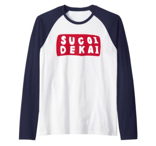 Sugoi Dekai Anime Cosplay Raglan Baseball Tee - Women - Royal Blue/White - XX-Large