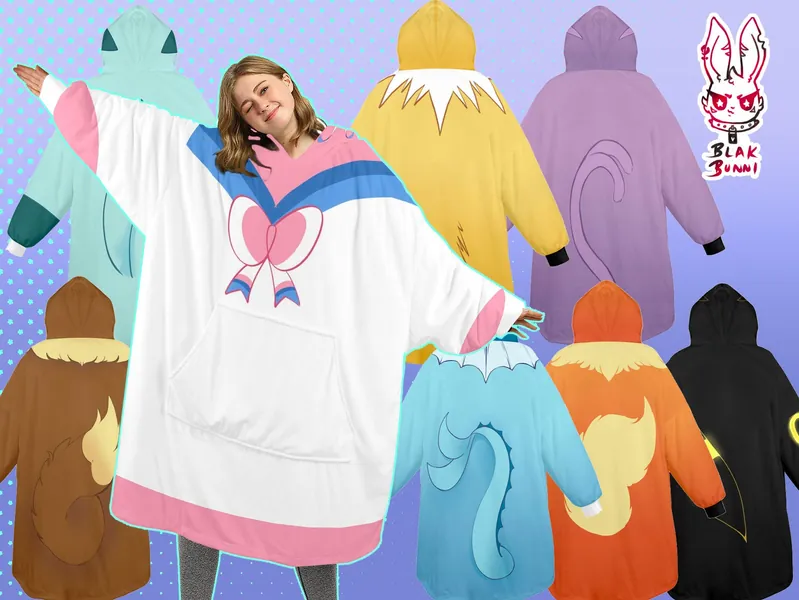 Eeveelutions Unisex Blanket Hoodie cosplay One size