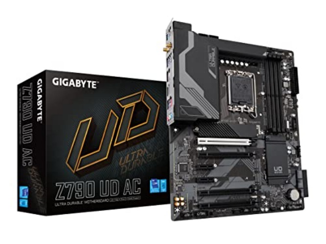 GIGABYTE Z790 UD AC (LGA 1700/ Intel Z790/ ATX/ DDR5/ Triple M.2/ PCIe 5.0/ USB 3.2 Gen2X2 Type-C/Intel Wi-Fi/ 2.5GbE LAN/PCIe EZ-Latch/Multi-Key/Motherboard) - Z790 UD AC