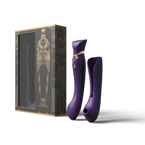 Queen Set G-spot PulseWave Vibrator with Suction Sleeve Twilight Purple