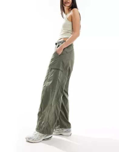 Gramicci wide leg balloon trouser in sage | ASOS