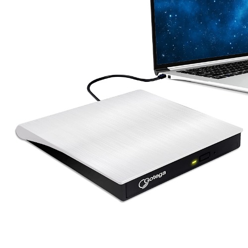 External DVD Drive, USB 3.0 Portable CD/DVD-RW Drive/ DVD Player for Laptop CD ROM Burner Compatible with Laptop Desktop PC Windows Linux OS Apple Mac White - white