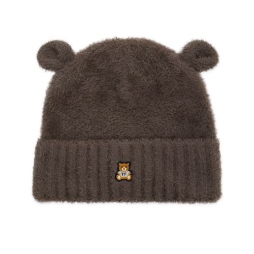 Classic Fuzzy Bear Ear Beanie | Brown / One Size