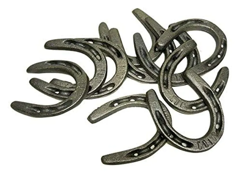 Carvers Olde Iron 3.5" Cast Iron Metal Horseshoe Set - Easy to Weld (10 Pieces) - 10