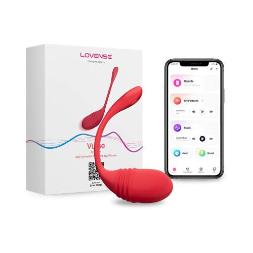 Lovense Vulse App-Enabled Hands Free Thrusting Egg Vibrator - Red