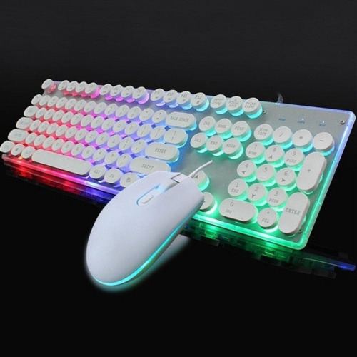Ninja Dragon  BX9 LED Backlight Gaming USB Wired Keyboard Mouse Set - White