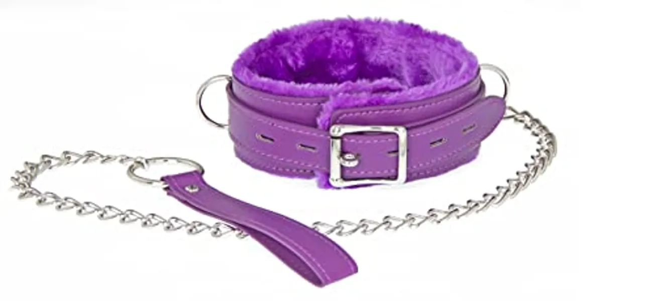 TIVMIK Leather Choker Collar Necklace Adjustable Size for Women/Men Pink Black Purple Red - Purple