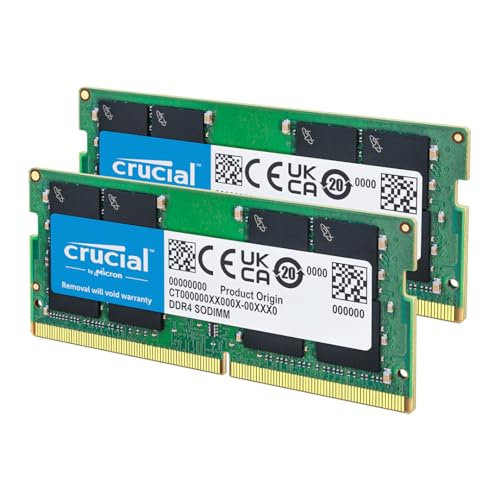 Crucial RAM CT2K32G4SFD832A Kit da 64GB (2x32GB) DDR4 3200MHz CL22 (or 2933MHz or 2666MHz) Memoria Laptop - 64GB Kit (2x32GB) - 3200MHz
