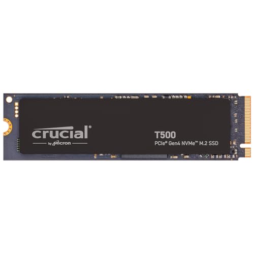 Crucial T500 SSD 2TB PCIe Gen4 NVMe M.2 SSD Interno Gaming, Fino a 7400MB/s, Compatibile con Notebook e PC Desktop, Microsoft DirectStorage - CT2000T500SSD8 - 2TB - T500
