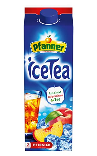 Pfanner IceTea Pfirsich – Direkt aufgebrühte Schwarzteesorten kombiniert mit Pfirsich (1 x 2 l) - Pfirsich - 2 l (1er Pack)