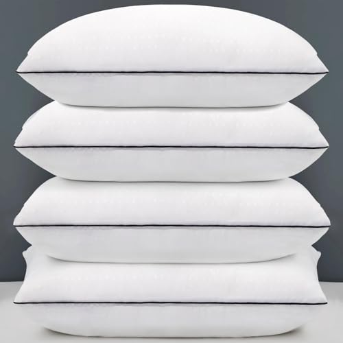 Higoom Standard Size Bed Pillows for Sleeping Set of 4,4 Pack Great Support Luxury Hotel Pillows for Side,Stomach and Back Sleepers. - White - Standard (Pack of 4)