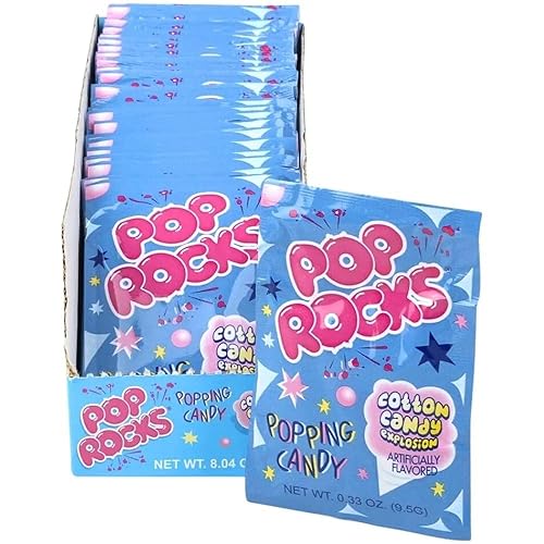 POP ROCKS Popping Candy, Cotton Candy, 24 Count, 0.33 Ounce (Pack of 24) - Cotton Candy - 24 Count (Pack of 1)