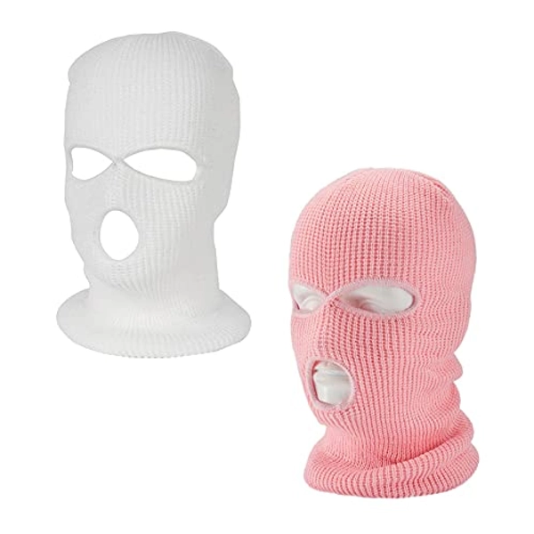 TSLBW Ski Mask Balaclava 2 Pcs Winter Knitted Balaclava Warm Face Cover for Cycling Skiing Outdoor Sports