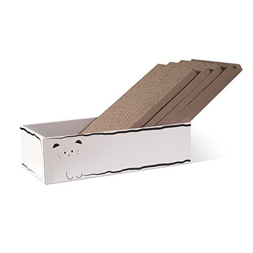 Smartbean Cat Scratcher, 17.3"L x 7.9"W x 4.7"H, Reversible Design for Double Service Life - Scratch box - 5 pcs