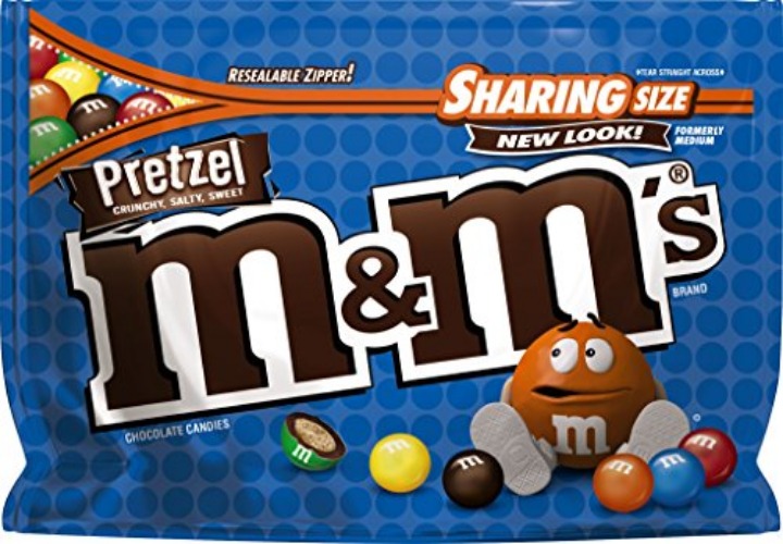 M&M'S, Pretzel Chocolate Candy Sharing Size Bag, 8 oz