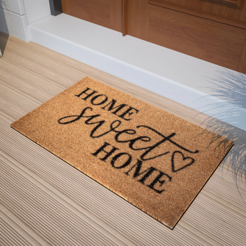 Quantasia 18 x 30 Indoor/Outdoor Coir Doormat with Home Sweet Home Message, Non-Slip Back