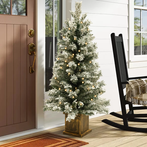 4' Lighted  Battery-Operated with Timer Artificial Fir Christmas Tree