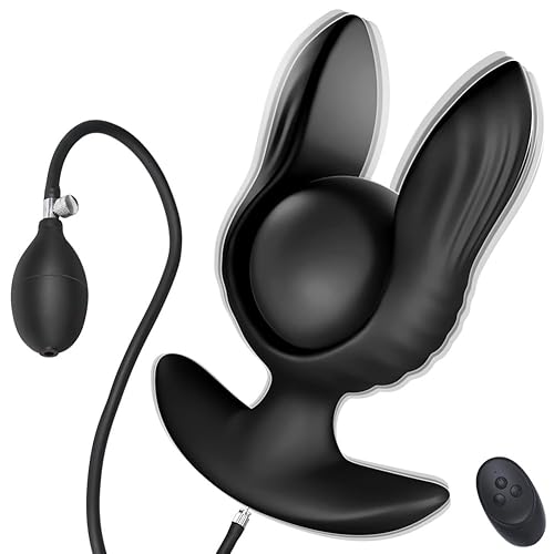 Expand Inflatable Vibrating Anal Plug Remote Control Butt Plug with 10 Vibration Modes Anal Trainer Vaginal Prostate Massage G-spot Stimulation Adult Sex Toy for Women Men Couple