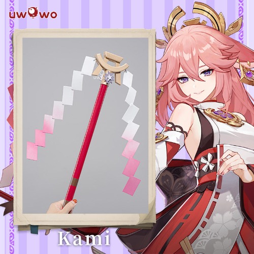 Uwowo Game Genshin Impact Yae Miko Cosplay Props Kami Gohei Wand Yae Miko Weapon
