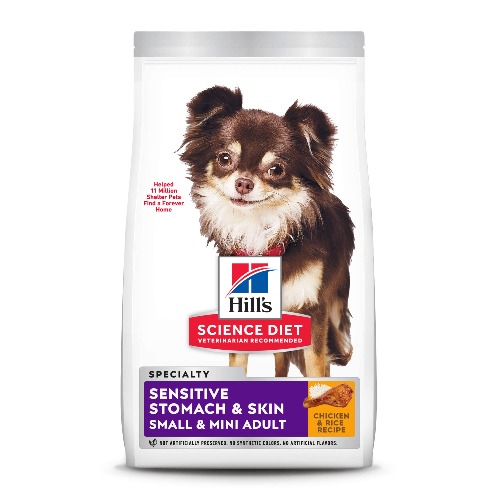 Hill's Science Diet Dry Dog Food, Adult, Small & Mini Breeds, Sensitive Stomach & Skin, Chicken Recipe, 15 lb. Bag - 15 Pound (Pack of 1)