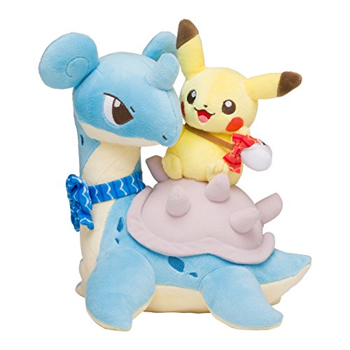 Pocket Monsters - Laplace - Pikachu - Riding on Laplace - Pokécen Plush - Brand New