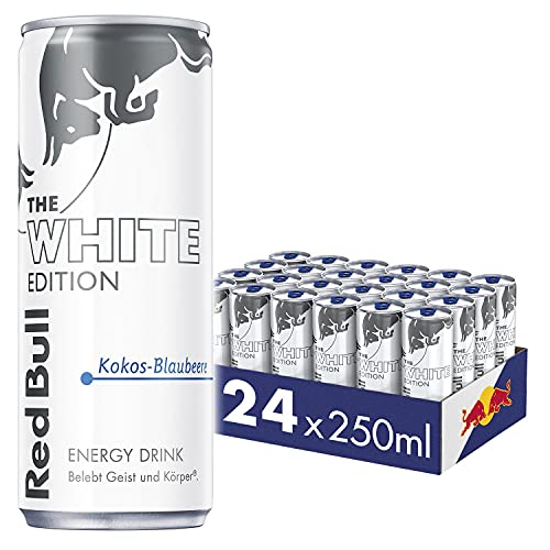 Red Bull Energy Drink White Edition - 24er Palette Dosen - Getränke mit Kokos-Blaubeere-Geschmack, EINWEG (24 x 250 ml) - Kokosnuss - 250 ml (24er Pack)