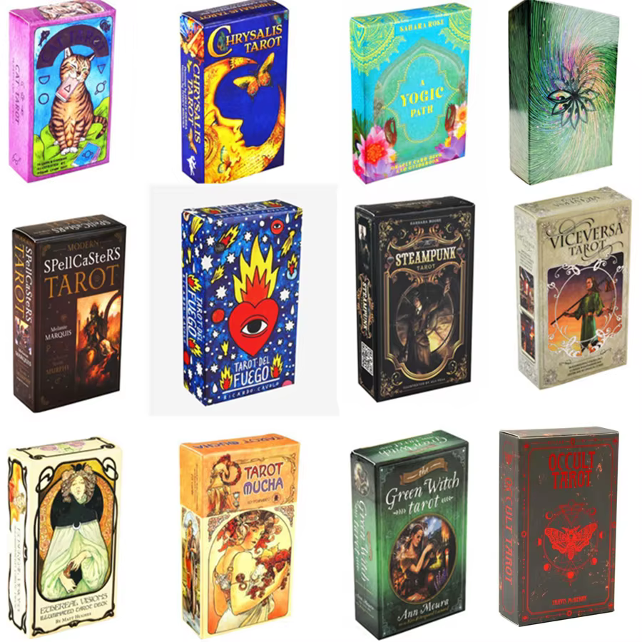 HOT 400 Style Tarot Cards Oracle Golden Art Nouveau The Green Witch Universal Celtic Thelema Steampunk Tarot Board Deck Games - AliExpress 26