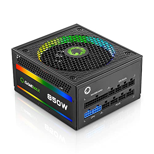 Power Supply 850W Fully Modular 80+ Gold Certified with RGB Light Mode - RGB-850