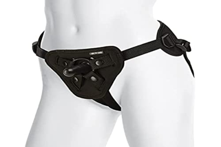 Doc Johnson Vac-U-Lock Platinum - Luxe Harness with Vac-U-Lock Plug and 3 Different Sized O-Rings - Compatible with O-Ring and Vac-U-Lock Dildos - Accommodates Up-To 69" Waist
